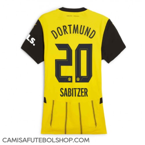 Camisa de time de futebol Borussia Dortmund Marcel Sabitzer #20 Replicas 1º Equipamento Feminina 2024-25 Manga Curta